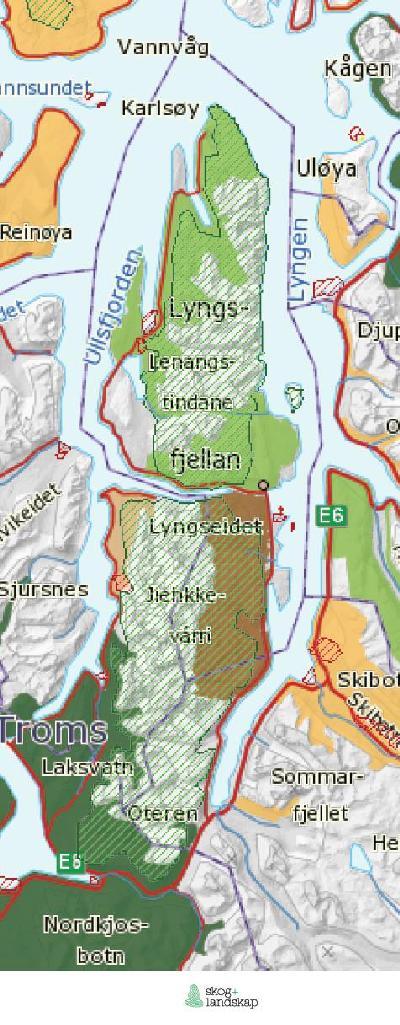 Rapport 01/11/2018 37 6.1.1 Husdyrbruk Lyngsalpan er et viktig beiteområde for småfe i alle fire kommunene. Det drives sauehold rundt hele halvøya med ca. 15.000 dyr sluppet på beite.