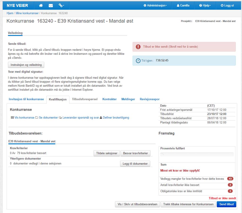 Trinn 1 - søknad om kvalifisering i KGV-løsningen Alle krav finnes i KGV (EU Supply) Skal krav må oppfylles for