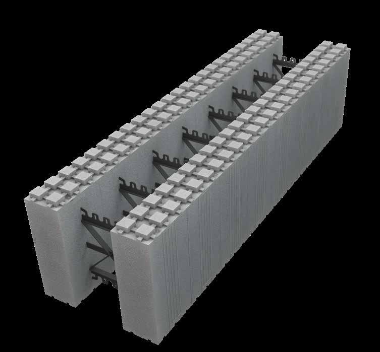 U-verdi 0,15: Overgår gjeldende energikrav til boliger Format 350mm x 1200mm THERMOMUR 350 SUPER Superalternativet 150mm homogen betongkjerne Plaststeg med skrufeste Til grunnmur og yttervegger i