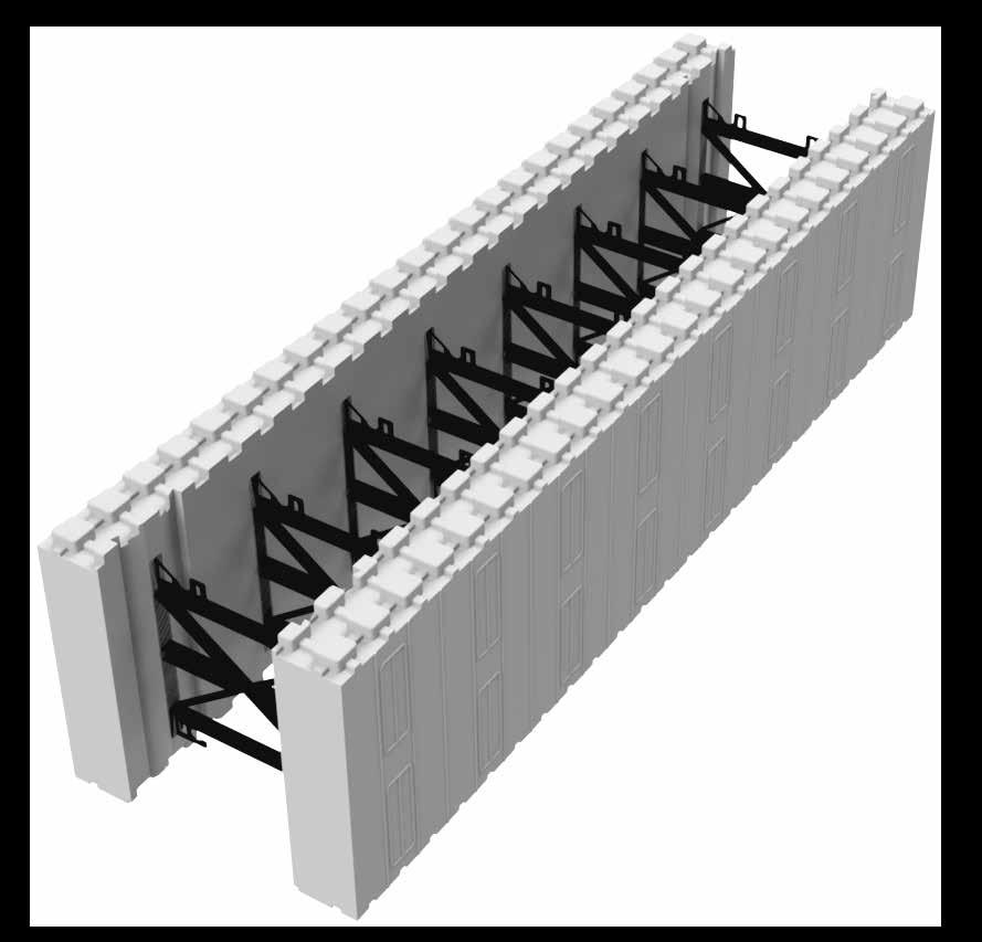 U-verdi 0,22: Godkjent som minimumsvegg U-verdi 0,18 ved tilbakefylling på 2 meter Format 350mm x 1200mm 150mm isolasjon, 200mm betongkjerne Plaststeg med skrufeste Velegnet bakvegg i Thermomur