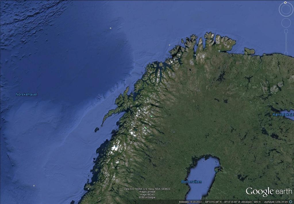 C: West Finnmark 71.1 N D: East Finnmark B: Lofoten North 70.