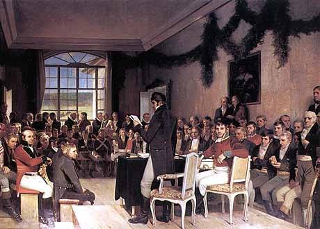 Tida og samfunnstilhøva 2 Riksforsamlinga på Eidsvoll i 1814.
