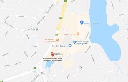 Gratis parkering i 2 timer Buss & Bybane: Lagunen terminal Volvat Medisinske Senter -