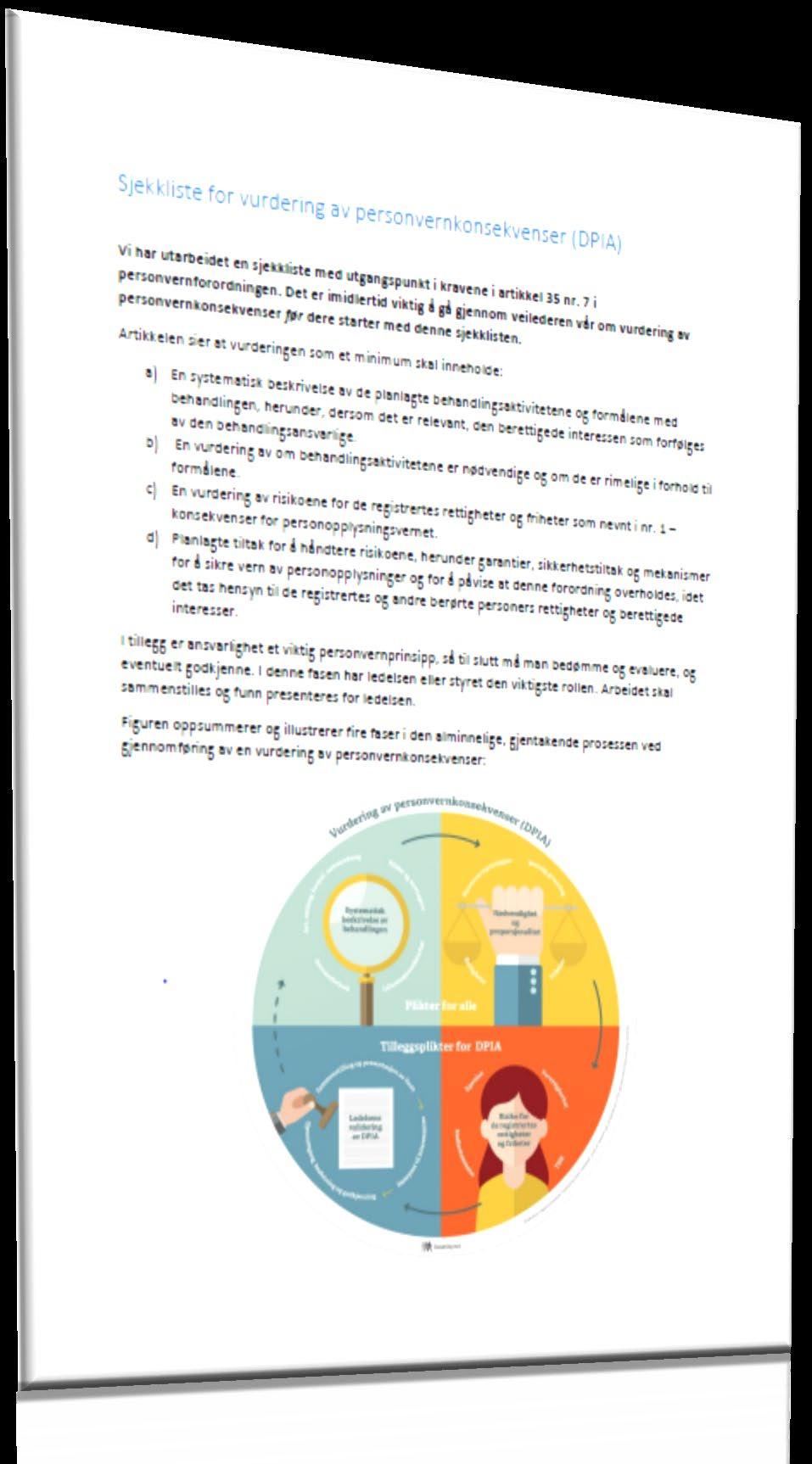 Datatilsynets sjekkliste Utgangspunkt i kravene i