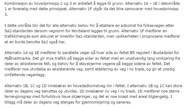 Grunngjeving for val av delområde 1: På