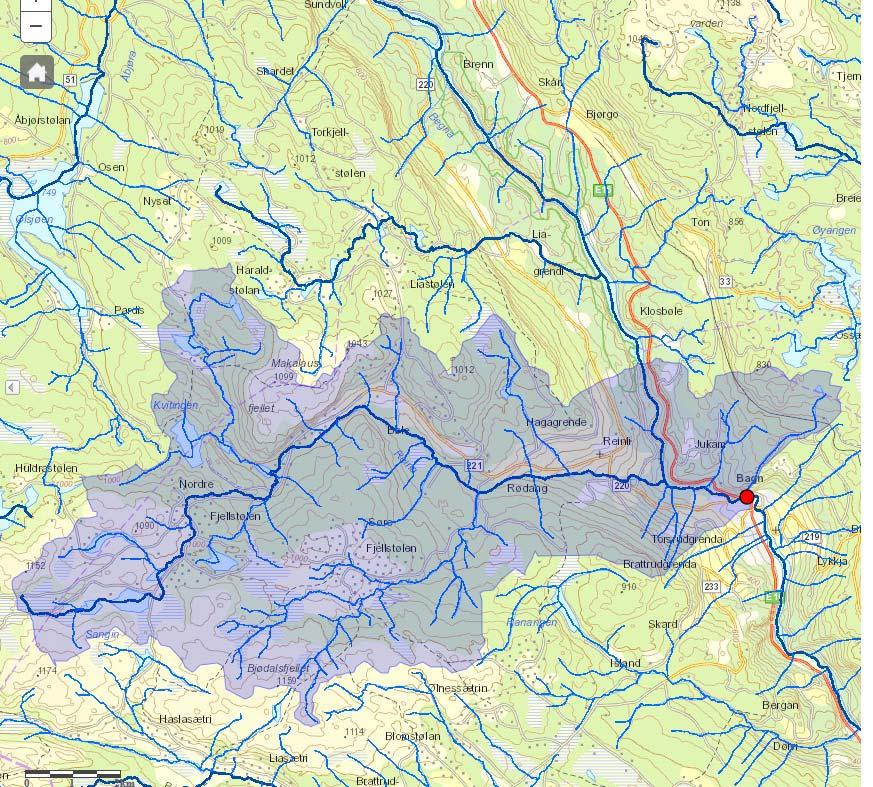 Aurdalsfjorddammen og utløp Bagn