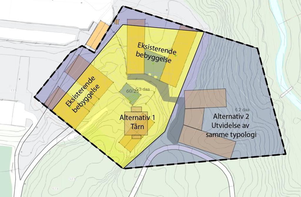 Planlagt arealbruk (jf. 1 c) Aktuelle planformål er: Utvidelse av eksisterende arealbruk «boligbebyggelse» som i gjeldende plan. Beskrivelse av tiltaket Figur 6.