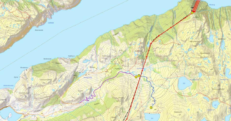 Kamufleringstiltak kan vurderes for å redusere synligheten ytterligere.