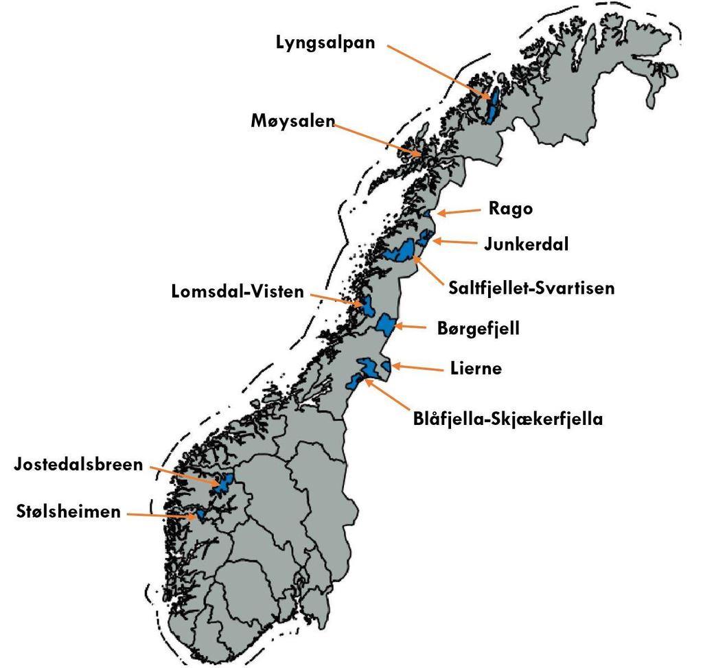 1. Innledning I løpet av sommeren 2017 ble det gjennomført 11 brukerundersøkelser i norske nasjonalparker og landskapsvernområder.