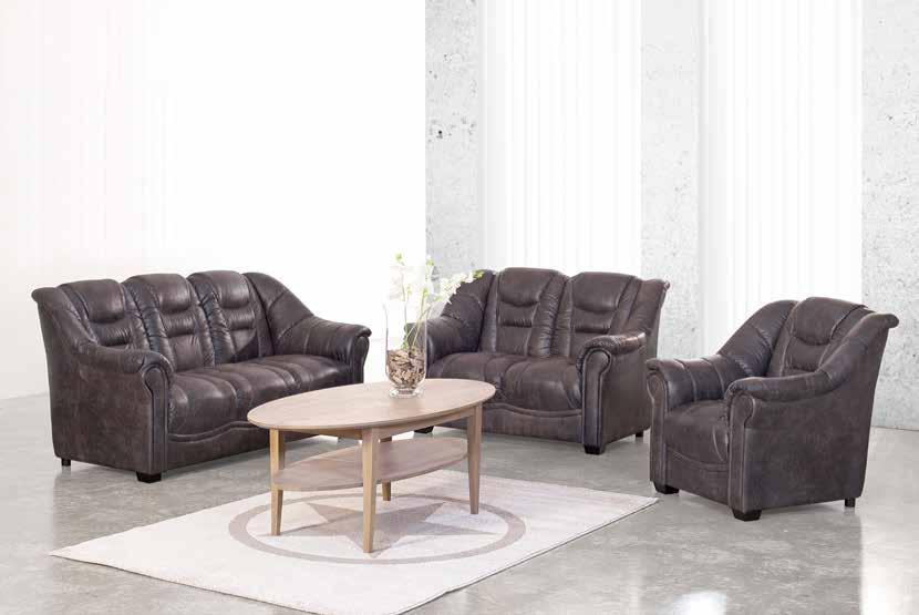 000,- Miami Lux sofa - en bestselger MIAMI 3 + 2 seter i stoff 334 Seven.