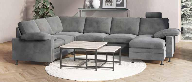 Palermo - bygg din egen sofa PALERMO Stor kvalitetssalong vist med modul!-o-d-f-t-j i stoff 204 Bella.