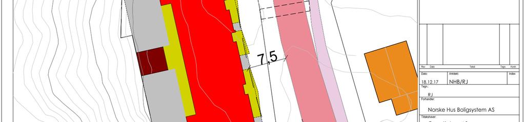 1 Miljødepartementets retningslinje for behandling av støy i arealplanlegging T-1442 1 Anbefalt grenseverdi ved etablering av nye boliger er grenseverdi for gul sone eller lavere (L den = 55 db for