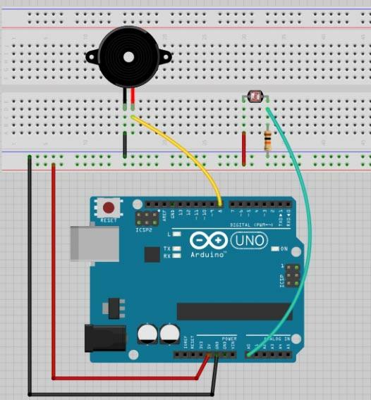 Anta at du har et Arduino Starterkit. Du skal i denne oppgaven lage et system som avspiller lyd med frekvens styrt av en fotomotstand og håndbevegelser. Innledende beskrivelse.