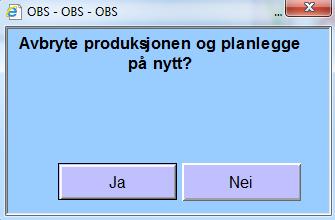 Kuren må i så tilfelle replanlegges med nytt produksjonsnummer. Visuell kontroll utføres av apotekansatt 1.