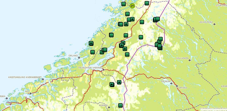 Side 5 av 13 Fig 6: Påviste gaupeskader på rein i region 6 2016 (n=48). Data fra www.rovbase.no.