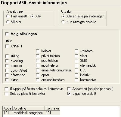 Rapport 80- Ansattinformasjon