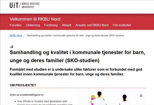 Forskningsprosjekt kommunal samhandling Regionalt kompetansesenter for barn og unge (RKBU) Nord forsker på samhandling og