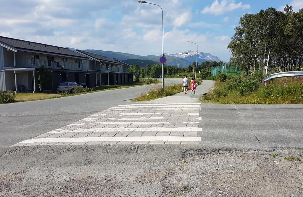 2.3.8 Kryssingspunkt 2-1 Punktet er et gangfelt som forbinder G/S-vegene på hver side av Storelvbakken. Fartsgrensen på stedet er 30 km/t.