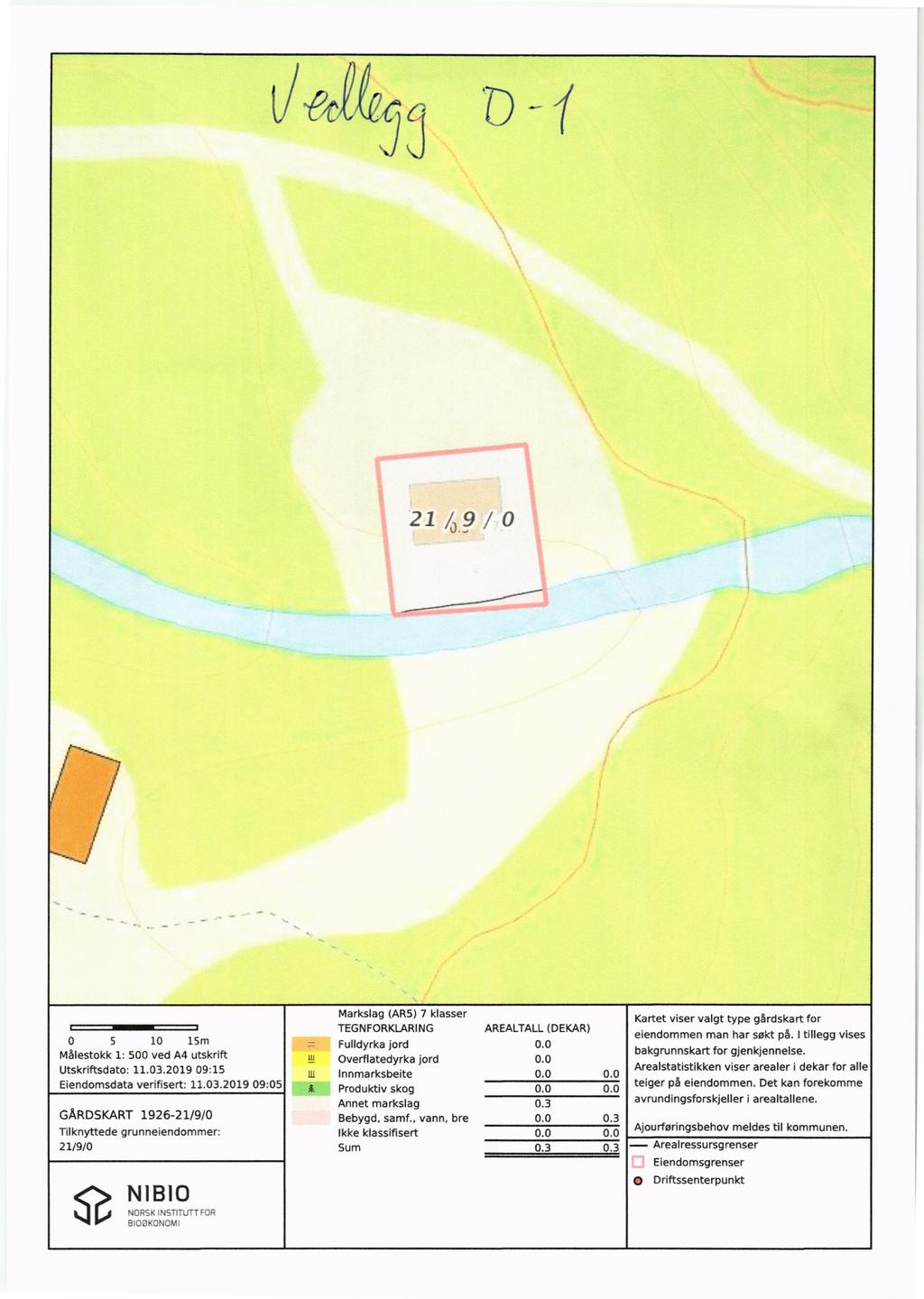 Uffizi?" (' D ' )OEJEH 2149/0 Markslag (ARS) 7 klasser TEGNFORKLARING 0 Målestokk 10 5 lsm Fulldyrka 1: 500 ved A4 utskrift Utskriftsdato: 11.03.2019 Eiendomsdata verifisert: 11.03.2019 09:05 Tilknyttede 1926-21/9/0 21/9/0 ) ord 0.