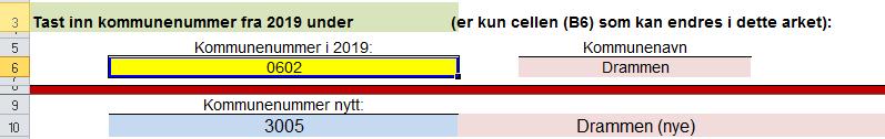 DE ULIKE ARKFANENE I MODELLEN I arkfanen «Oppsummering» vises hvilke utslag en ville fått i 2019 om vedtatte kommunesammenslåinger hadde skjedd fra 1.1.2019, med de forutsetninger KS har lagt til grunn.