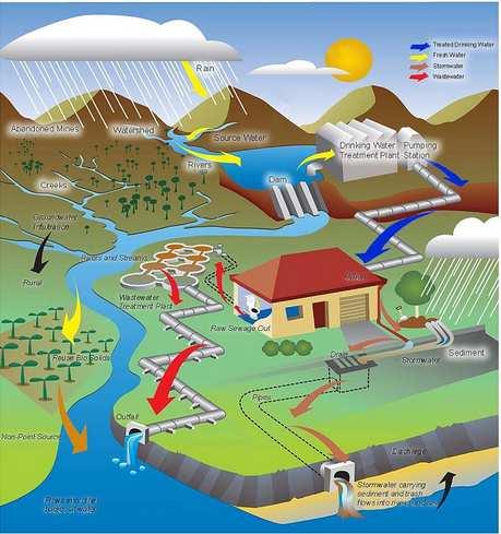 Seksjonen bygg og miljø; vann & miljø: Rensing av drikkevann og avløpsvann Transport av drikkevann og avløpsvann Urban hydrologi, flom, lokal overvannsdisponering Effektiv