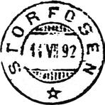 STORFOSNA STORFOSEN poståpneri, på dampskipsanløpsstedet, i Ørlandet herred, ble inntil videre underholdt fra 01.07.1892. Navnet ble fra 01.10.1921 endret til STORFOSNA.