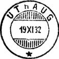 UTHAUG UTHAUG poståpneri, i Ørlandet herred, ble underholdt fra 01.07.1897 for den post som kunne befordres til/fra stedet med dampskip og med 3-ganger ukentlig bipostrute til/fra Brekstad poståpneri.