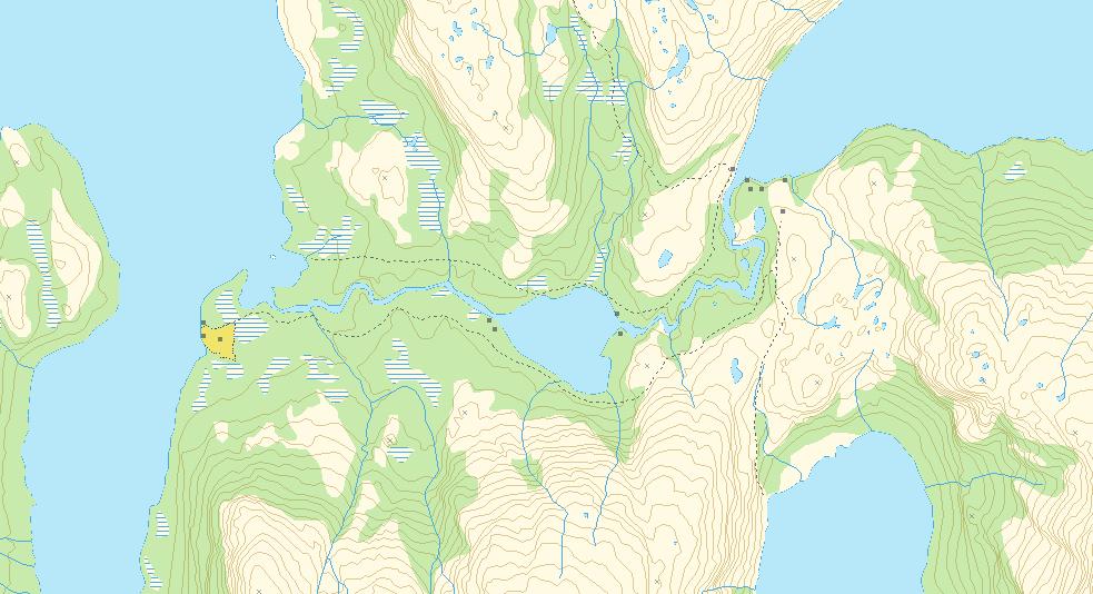 Botnen Storvasseidet 518000mE 19 520 21 522000mE 154 131 360 370 43 28 27 26 7525000mN Lommern (Steigen, Nordland). Areal 3.