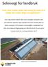 Solenergi for landbruk