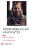 PRESENTASJON AV KANDIDATER - Valg til menighetsråd