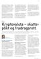 Kryptovaluta skatteplikt og fradragsrett