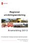 Regional utviklingsavdeling Årsmelding 2013