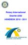 Rotary International Distrikt 2250 HÅNDBOK 2010-2011