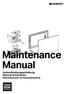 Maintenance Manual Instandhaltungsanleitung Manuel d entretien Istruzioni per la manutenzione