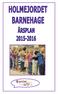 Årsplan for Holmejordet barnehage 2015-2016