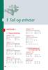 1 Tall og enheter KATEGORI 1. 1.1 Regnerekkefølge. 1.2 Hoderegning og overslagsregning. 198 Sinus 1YP > Tall og enheter