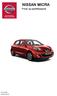 NISSAN MICRA. Priser og spesifikasjoner 01.04.2016 NO-01C-0776