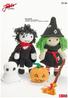 15-04 SOFT COTTON AMIGURUMI HALLOWEENDUKKE A VAMPYR, B. HEKS MED KOST, C. SPØKELSE & D. GRESSKAR