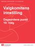 Valgkomitens innstilling. Dagsordens punkt 10: Valg