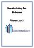 Kurskatalog for B-basen. Våren 2017