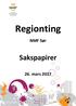 Regionting. NMF Sør. Sakspapirer