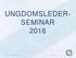 UNGDOMSLEDER- SEMINAR Norges Ishockeyforbund Forbundstinget