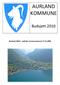 AURLAND KOMMUNE. Budsjett Budsjett 2010 vedteke i kommunestyret