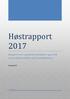 Høstrapport Rapport over uønskede hendelser og avvik ved jernbanedriften på Setesdalsbanen. Sesongen 2017