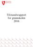 Tilstandsrapport for grunnskolen 2016