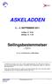 ASKELADDEN SEPTEMBER Lørdag - kl Søndag - kl Seilingsbestemmelser Versjon av 31. august 2011