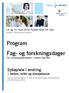 Program Fag- og forskningsdager for sykepleietjenesten i Helse Sør-Øst