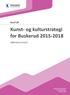 KULTUR Kunst- og kulturstrategi for Buskerud HØRINGSUTKAST Buskerud fylkeskommune Utviklingsavdelingen november 2014