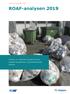 AVFALLSANALYSE. ROAF-analysen Analyse av restavfall og grønne poser, detaljert plastanalyse og posebrekkasjeanalyse